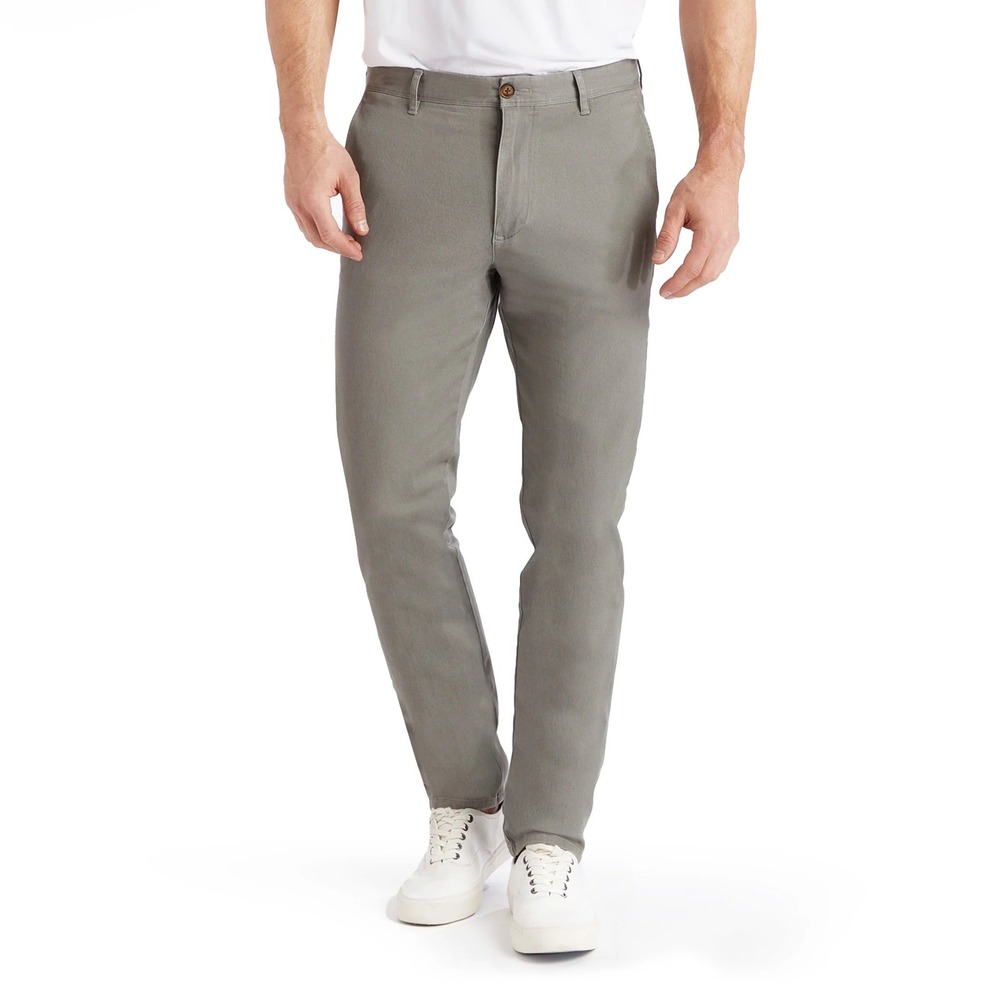 Mott & Bow Everyday Comfort Slim Chino Pants Mens 32x30 Light Gray Cotton Twill